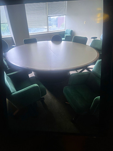 Round white dining table set - round,