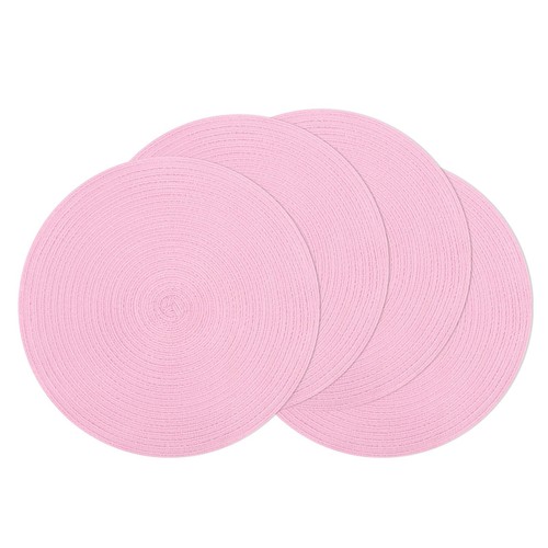 Round braided placemats set - round,